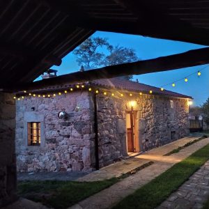 Exterior Cabaña Lareira de noche